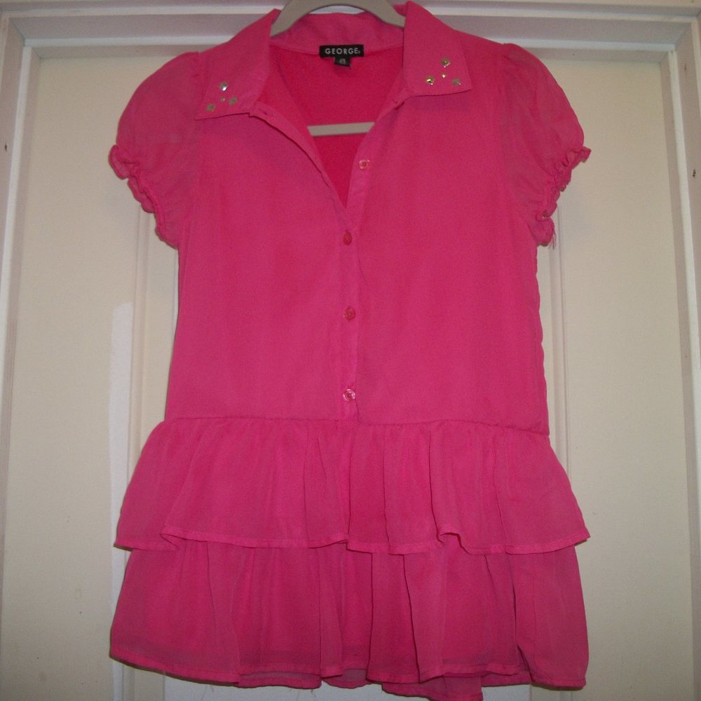 GIRLS PRETTY IN PINK RUFFLES LITTLE DRESS 10/12